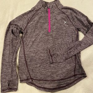 Purple pullover exercise jacket